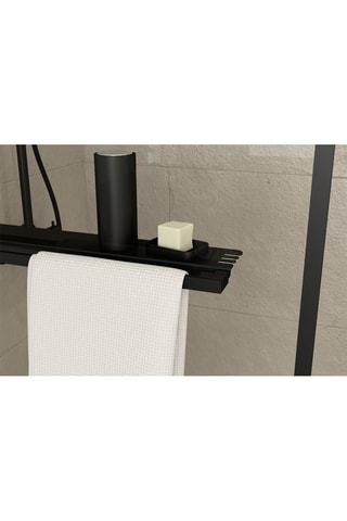 Paroi de douche 3-en-1 Transparent et noir