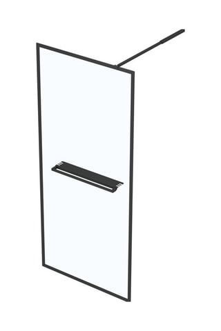 Paroi de douche 3-en-1 Transparent et noir