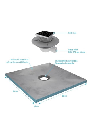 Receveur à carreler - Gris