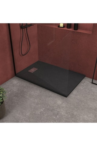 Receveur avec grille perforée - Noir