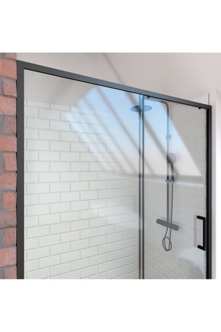 Paroi porte de douche coulissante Transparent et noir