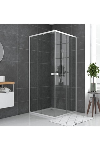 Paroi porte de douche coulissante Blanc et transparent