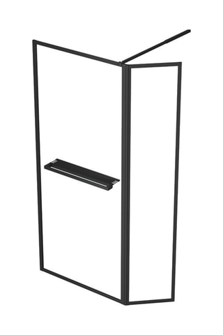 Paroi de douche 4-en-1 - Transparent et noir
