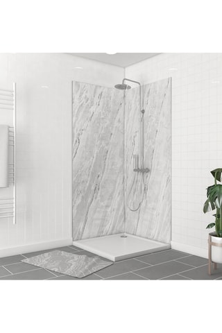 Pack 2 panneaux muraux de douche et profilés - Chromé