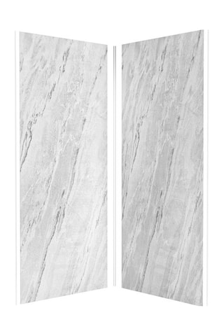 Pack 2 panneaux muraux de douche et profilés - Chromé