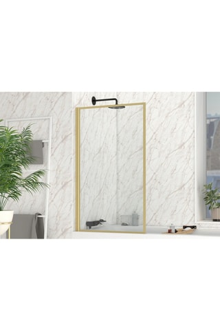 Pare baignoire Transparent et doré