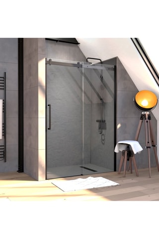 Paroi porte de douche coulissante Transparent et noir