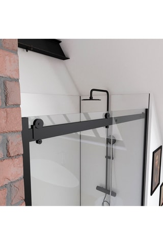 Paroi porte de douche coulissante Transparent et noir