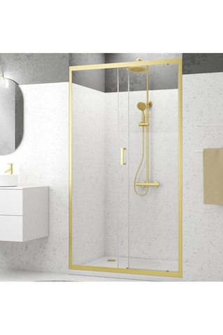 Porte de douche coulissante  Doré
