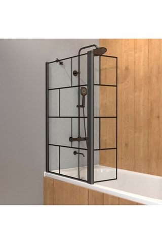 Pare-baignoire pivotant Transparent et noir