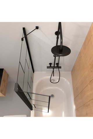 Pare-baignoire pivotant Transparent et noir