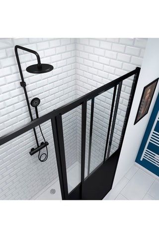 Paroi de douche coulissante Transparent et noir