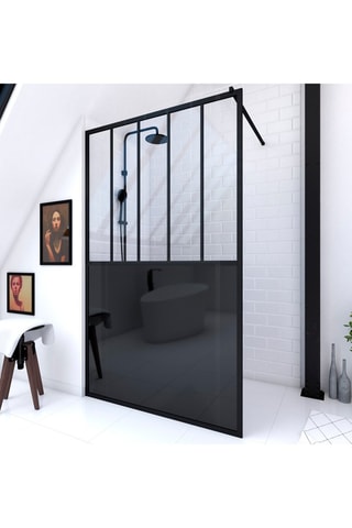 Paroi de douche à l'italienne Transparent et noir