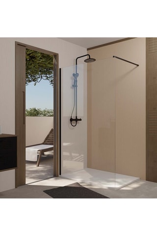 Paroi de douche - Transparent et noir