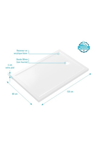 Receveur Whiteness - 80 x 120 x 4 cm