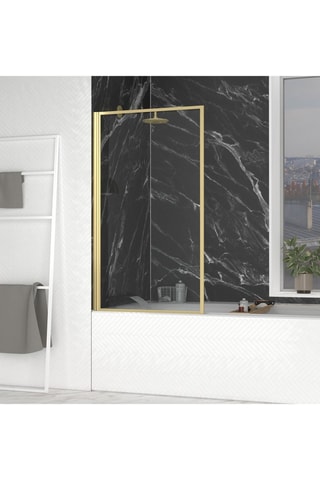 Pare baignoire - Transparent et doré