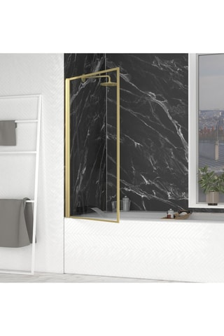 Pare baignoire - Transparent et doré