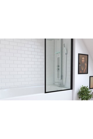 Pare-baignoire pivotant Transparent et noir