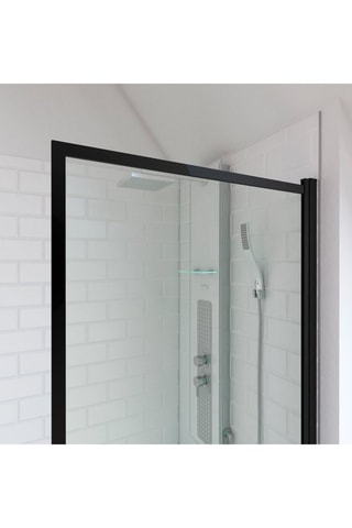 Pare-baignoire pivotant Transparent et noir