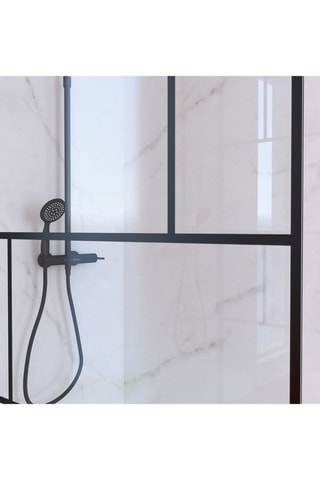 Pack paroi de douche, receveur et colonne de douche - Noir et blanc