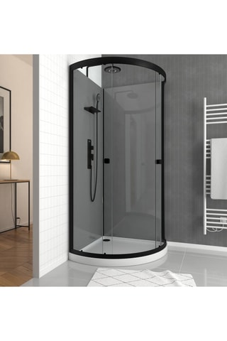 Cabine de douche quart de cercle Noir