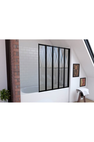 Pare-baignoire 5 volets pivotants 
Transparent et noir