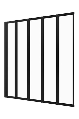 Pare-baignoire 5 volets pivotants 
Transparent et noir