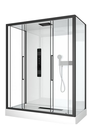 Cabine de douche rectangulaire - Noir