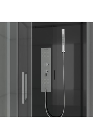 Cabine de douche rectangulaire en verre trempé Trendy 110 x 80 x 217 cm