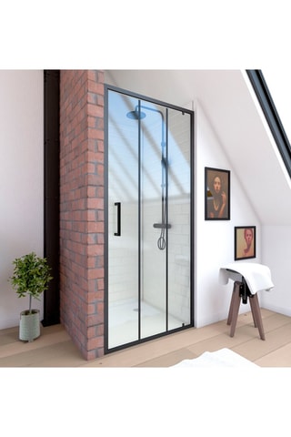 Porte de douche pivotante en verre trempé Factorx - 90 x 200 cm