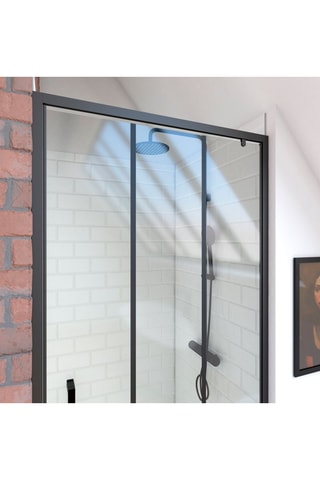 Porte de douche pivotante en verre trempé Factorx - 90 x 200 cm