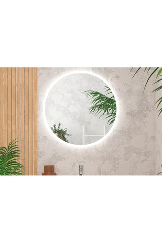 Miroir salle de bain rond avec éclairage LED
