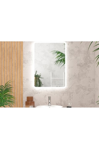 Miroir de salle de bain rectangulaire avec éclairage LED