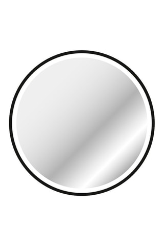 Miroir de salle de bain rond avec éclairage LED Noir