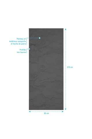 Panneau mural Homestone - Ardoise - 90 x 210 cm