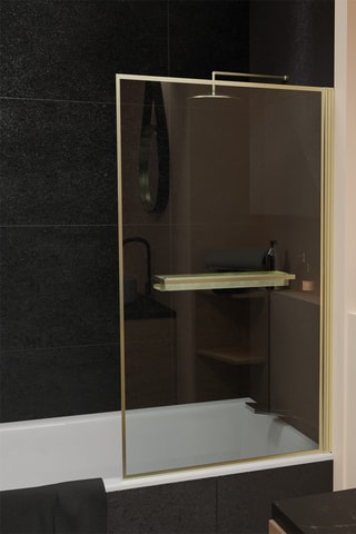 Pare baignoire Golden Edge Shelf - Doré - 130 x 75 cm