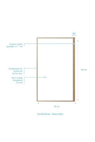 Pare baignoire Wooden Edge - Imitation bois - 140 x 80 cm