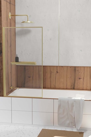 Pare baignoire Golden Edge Shelf - Doré - 140 x 80 cm