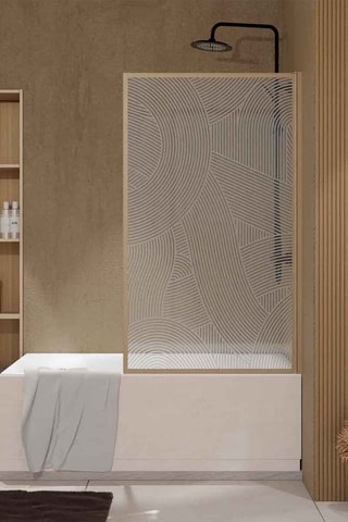 Pare baignoire Hinata - Imitation bois - 140 x 80 cm