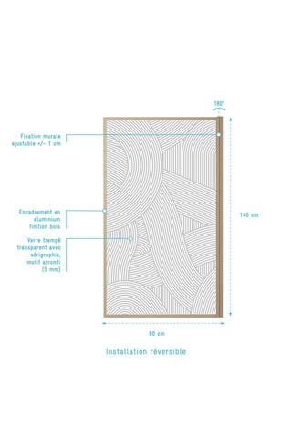 Pare baignoire Hinata - Imitation bois - 140 x 80 cm