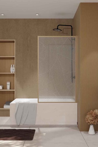 Pare baignoire Hinata - Imitation bois - 140 x 80 cm