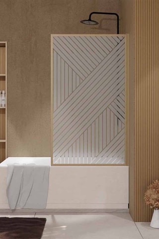 Pare baignoire Hinata - Imitation bois - 140 x 80 cm