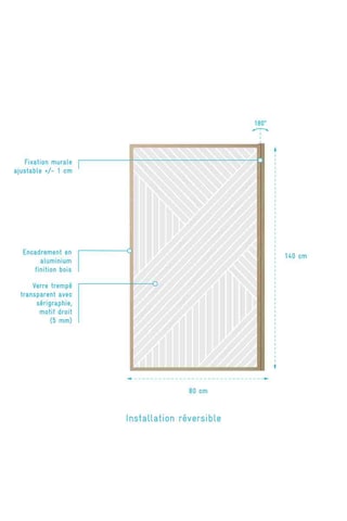 Pare baignoire Hinata - Imitation bois - 140 x 80 cm