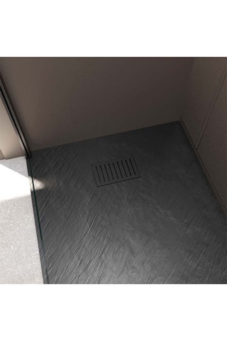 Receveur et grille linéaire Stone - Noir - 140 x 90 cm