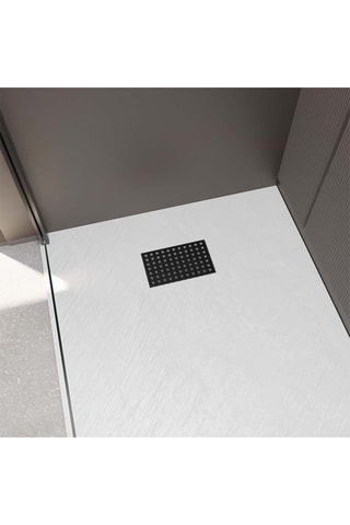 Receveur et grille perforée Stone - Noir et blanc - 140 x 90 cm