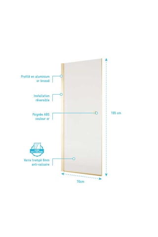 Porte de douche Essentiel - Doré