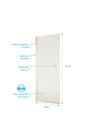 Porte de douche Essentiel - Doré
