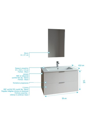 Ensemble de salle de bain Milo - 3 pièces