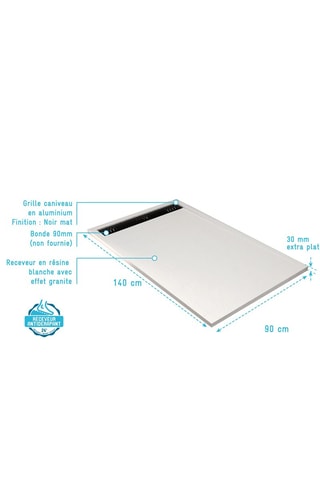 Receveur Athena - Noir - 90 x 140 x 3 cm