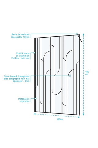 Paroi de douche Gatsby - Noir